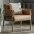 Samana Leather Armchair - Brown, Wooden