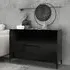 Sanaa Sideboard with 2 Doors 2 Drawers - Black, Engineered Wood