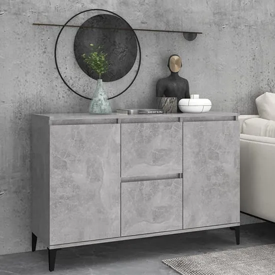 Sanaa Sideboard with 2 Doors 2 Drawers - Concrete Effect