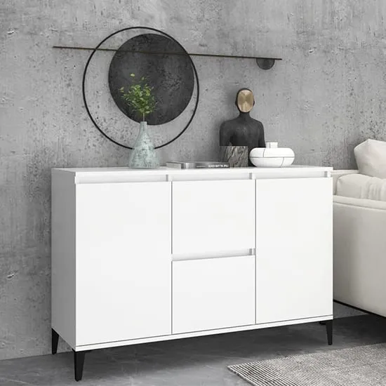 Sanaa Sideboard with 2 Doors 2 Drawers - White, Engineered Wood image