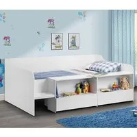 Sancha Single Low Sleeper Bed with Storage - White