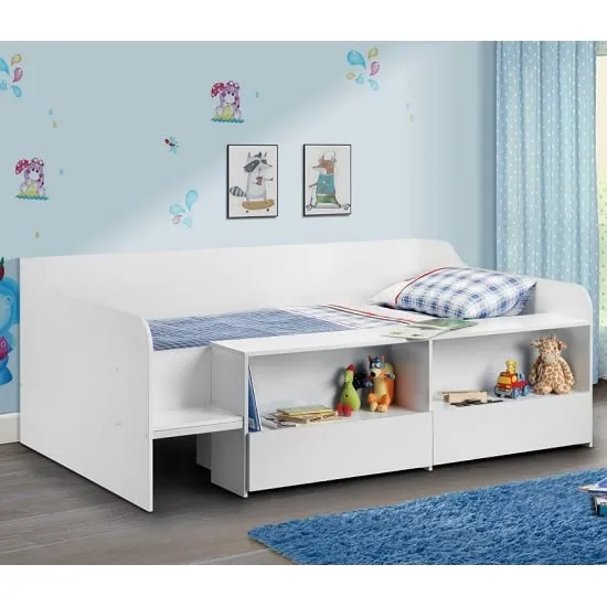 Sancha Single Low Sleeper Bed with Storage - White image