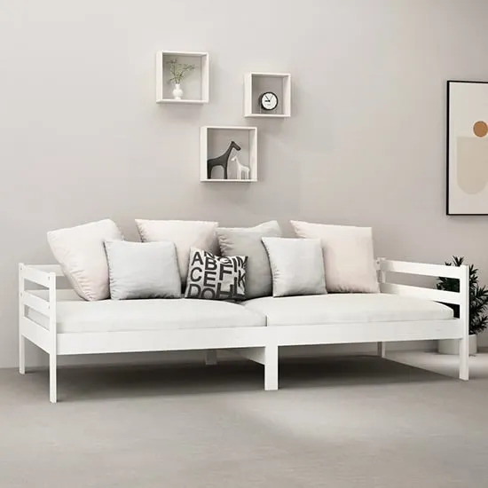 Sanchia Single Day Bed - White, Pinewood