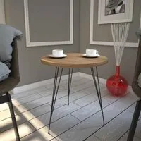 Sandalf Round Side Table - Caucasian Oak, Melamine Particleboard alternate view