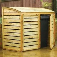 Sandiacre Double Garden Storage Bin - Natural Wood