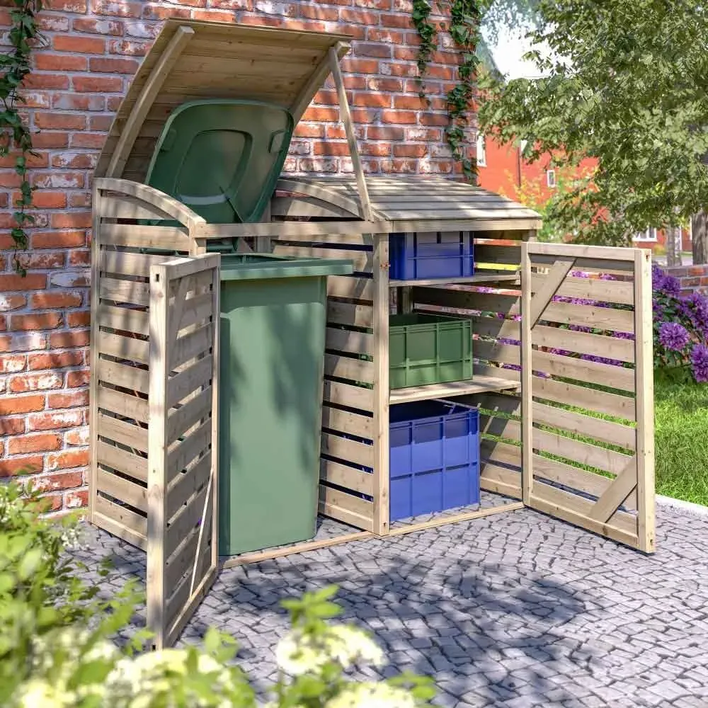 Sandiacre Single Bin Storage Cabinet with Box Store - Natural, Wood product