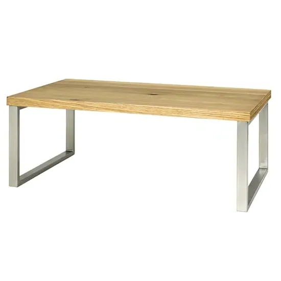 Sandusky Rectangular Coffee Table with Steel Legs - Oak
