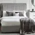 Sandy Double Bed with 1 Drawer - Grey, Fabric
