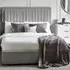 Sandy Fabric King Size Bed with Storage - Grey