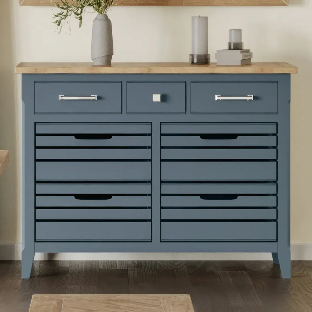 Sanford 7 Drawer Chest - Blue, Oak