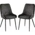 Sanford Dining Chairs in Pair - Gun Metal Grey, Velvet
