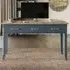 Sanford Laptop Desk with 3 Drawers - Blue, Oak