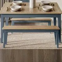 Sanford Large Dining Bench - Blue, Oak