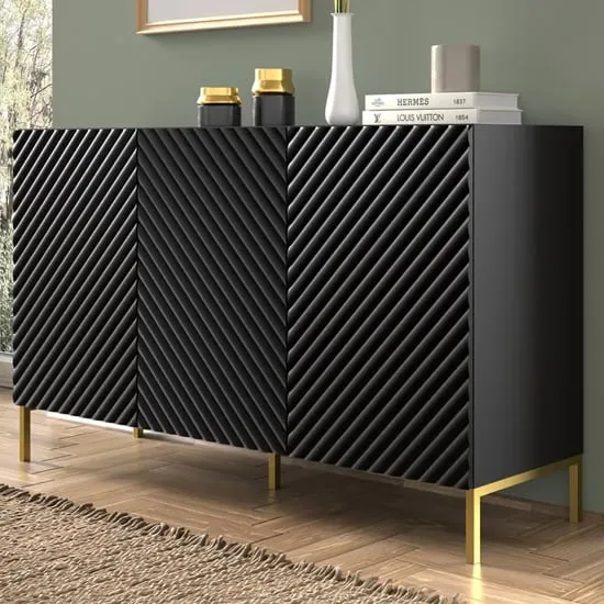 Sanford Large Sideboard with 3 Doors - Black