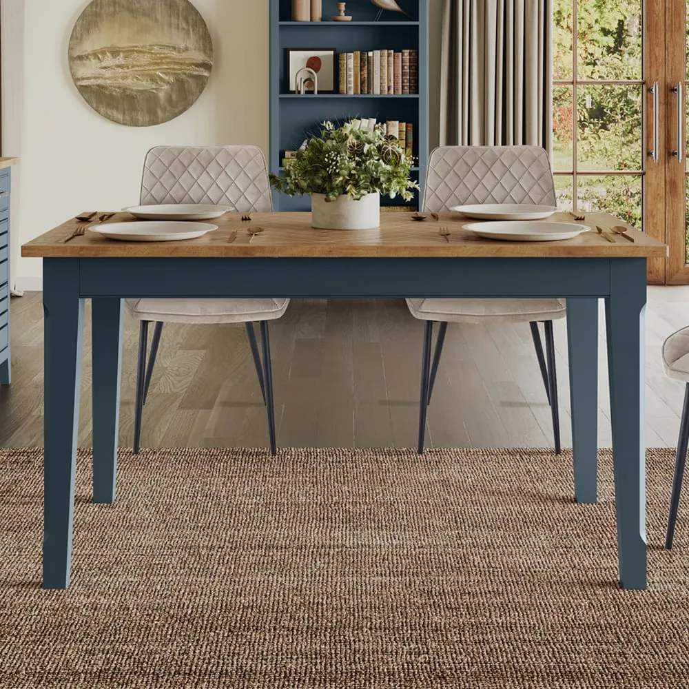 Sanford Rectangular Dining Table - Blue, Oak