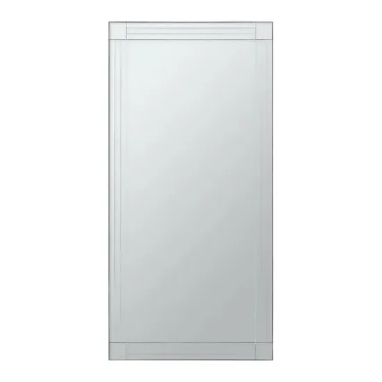 Sanford Rectangular Wall Mirror with Linear Detail - Glass, MDF