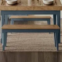 Sanford Small Dining Bench - Blue, Oak