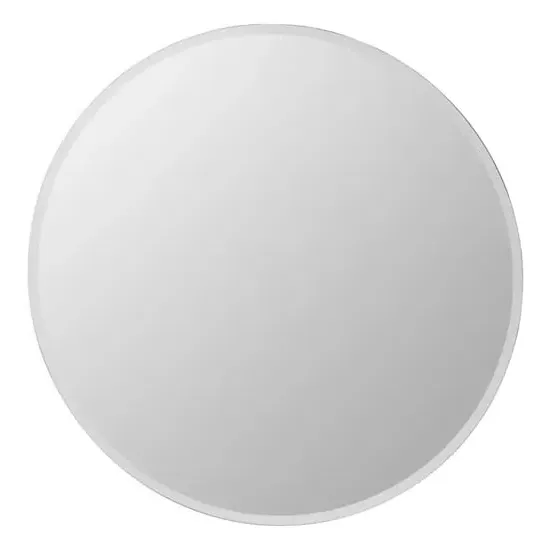 Sanford Small Round Wall Mirror with Mirrored Frame - Glass, MDF