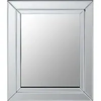 Sanford Small Square Bevelled Wall Mirror - Glass, MDF