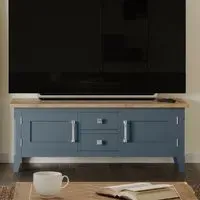 Sanford TV Stand with 2 Doors 2 Drawers - Blue, Oak