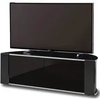 Sanja Medium Corner TV Stand with Doors - Black