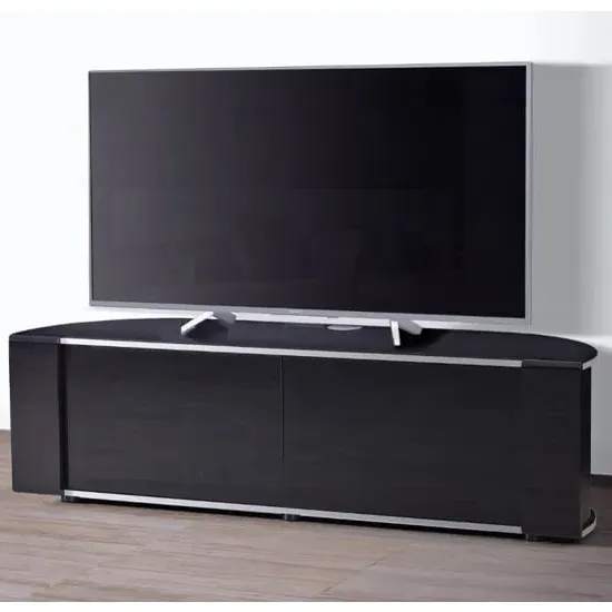 Sanja Ultra Large Corner TV Stand with Doors - Black