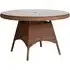Sanmo Round Outdoor Dining Table - Red Pine, Glass