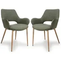 Sanremo Dining Chairs in Pair - Sage, Oak