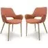 Sanremo Dining Chairs with Oak Legs - Brick, Fabric
