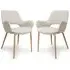 Sanremo Dining Chairs with Oak Legs in Pair - Natural Fabric