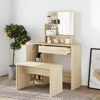 Sansa Dressing Table with Mirror - Sonoma Oak