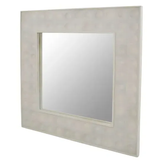 Santeria Square Wall Mirror - Weathered White, Mango Wood image