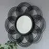 Santol Sunflower Round Wall Mirror - Black, Rattan