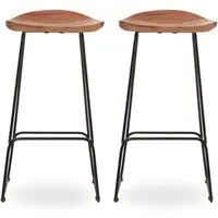 Santorini Bar Stools Pair - Natural, Acacia