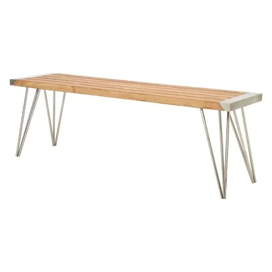 Santorini Rectangular Dining Bench - Natural, Teak image