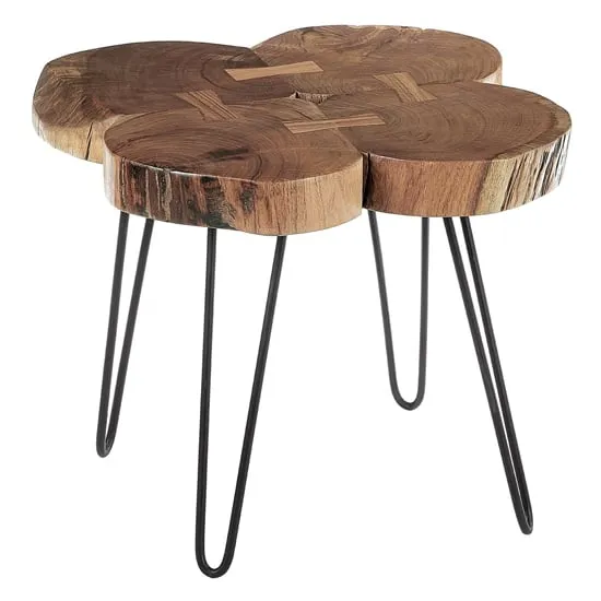 Santorini Side Table with Metal Legs - Brown, Acacia Wood
