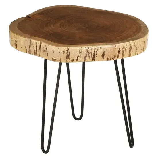 Santorini Side Table with Tripod Base - Brown, Acacia Wood image