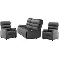 Sanur 3+1+1 Seater Sofa Set - Grey, Fabric