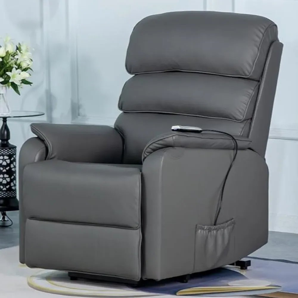 Sanur Electric Lift Recliner Chair - Grey, Leather image