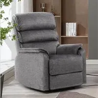 Sanur Electric Recliner 1-Seater Sofa - Grey, Fabric
