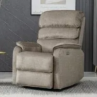 Sanur Electric Recliner 1-Seater Sofa - Taupe, Fabric