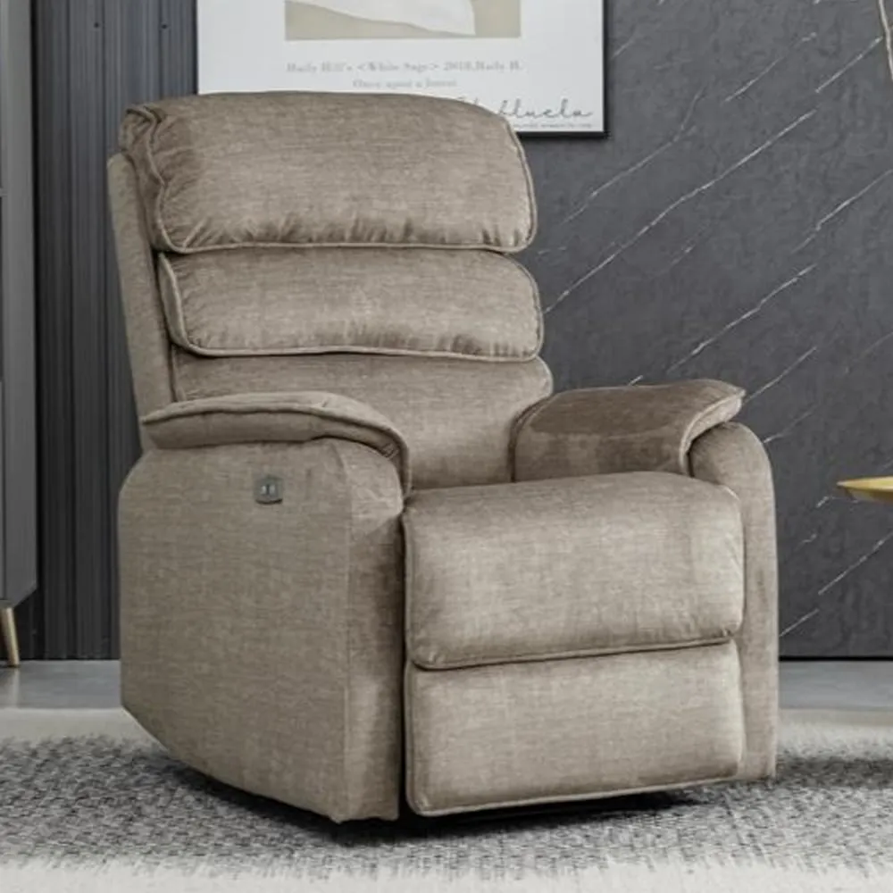 Sanur Electric Recliner 1-Seater Sofa - Taupe, Fabric
