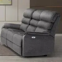 Sanur Electric Recliner 3-Seater Sofa - Grey, Fabric