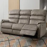 Sanur Electric Recliner 3-Seater Sofa - Taupe, Fabric