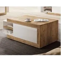 Sanur Extendable Coffee Table - White, Sandal Oak