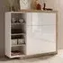 Sanur High Gloss Sideboard 2 Doors - White, Sandal Oak