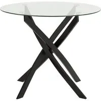 Sanur Round Dining Table - Clear, Glass