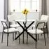 Sanur Round Dining Table Set with 4 Chairs - Clear, Glass