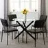 Sanur Round Dining Table Set with 4 Chairs - Clear, Glass