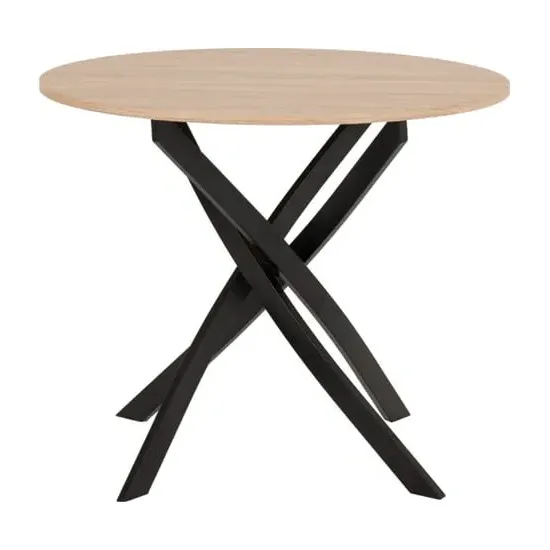 Sanur Round Dining Table - Sonoma Oak, Metal image